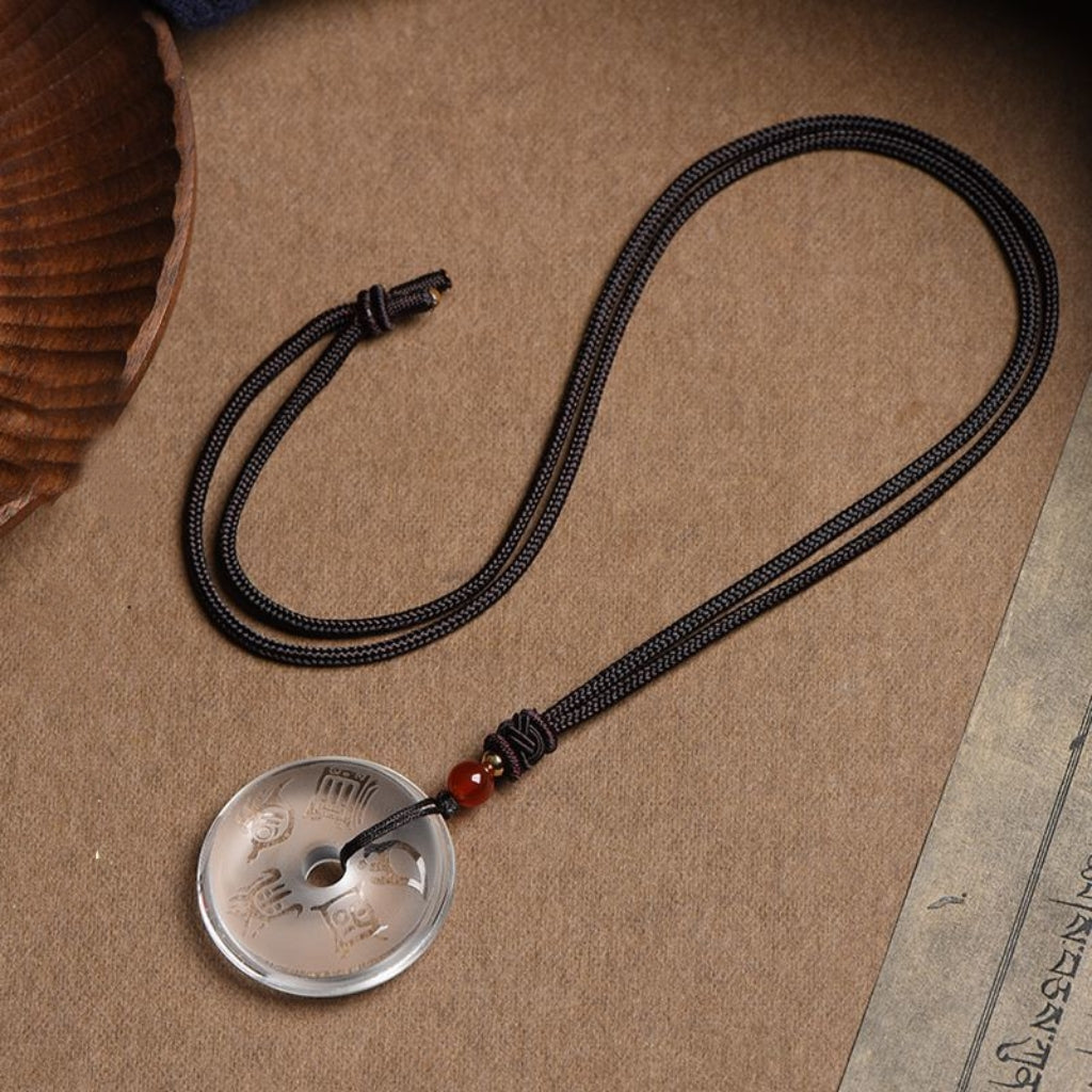 Sale Letitdao Celestial Guardian Pendant Black Obsidian with Ancient Taoist Seals for Energetic Armor & Spiritual Authority Portable Talisman Necklace