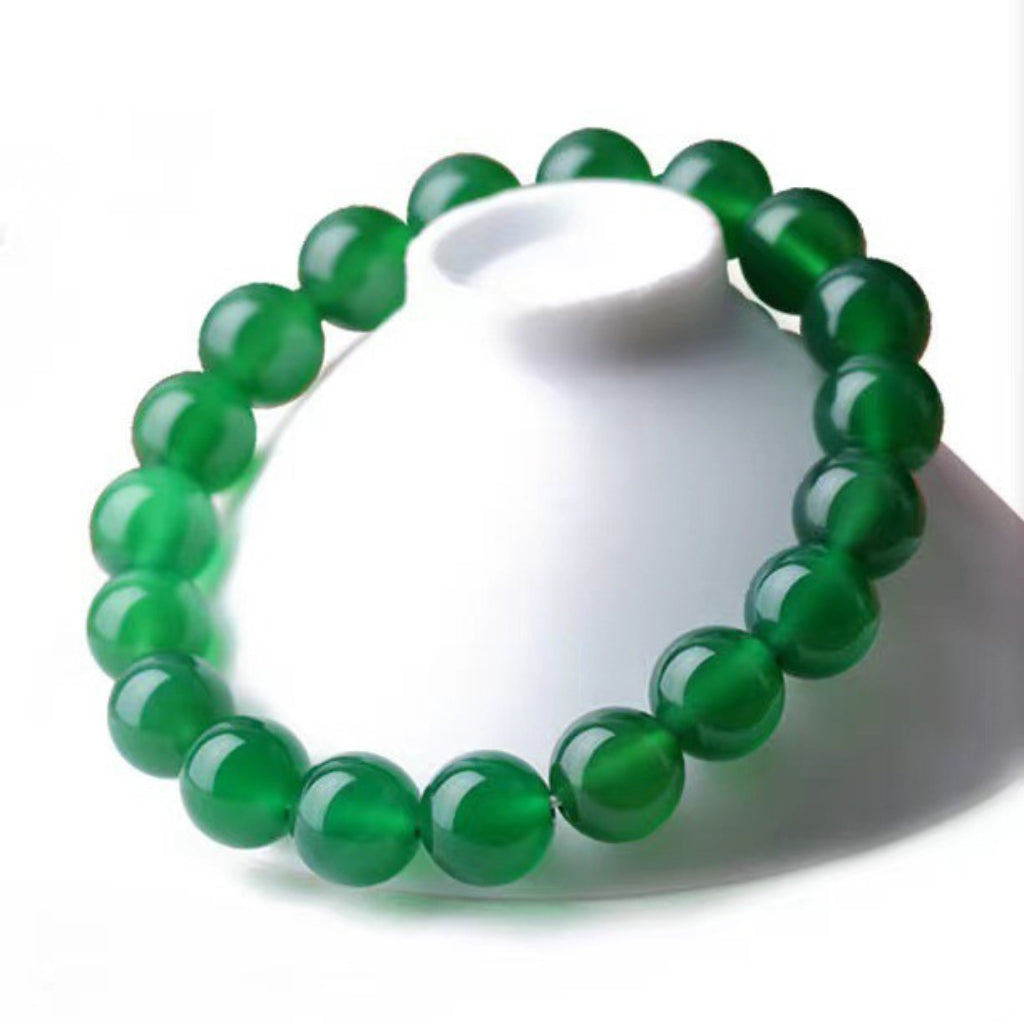 Letitdao Serene Abundance Bracelet Natural Chrysoprase & Agate for Emotional Balance & Gentle Manifestation Healing Gemstone Jewelry