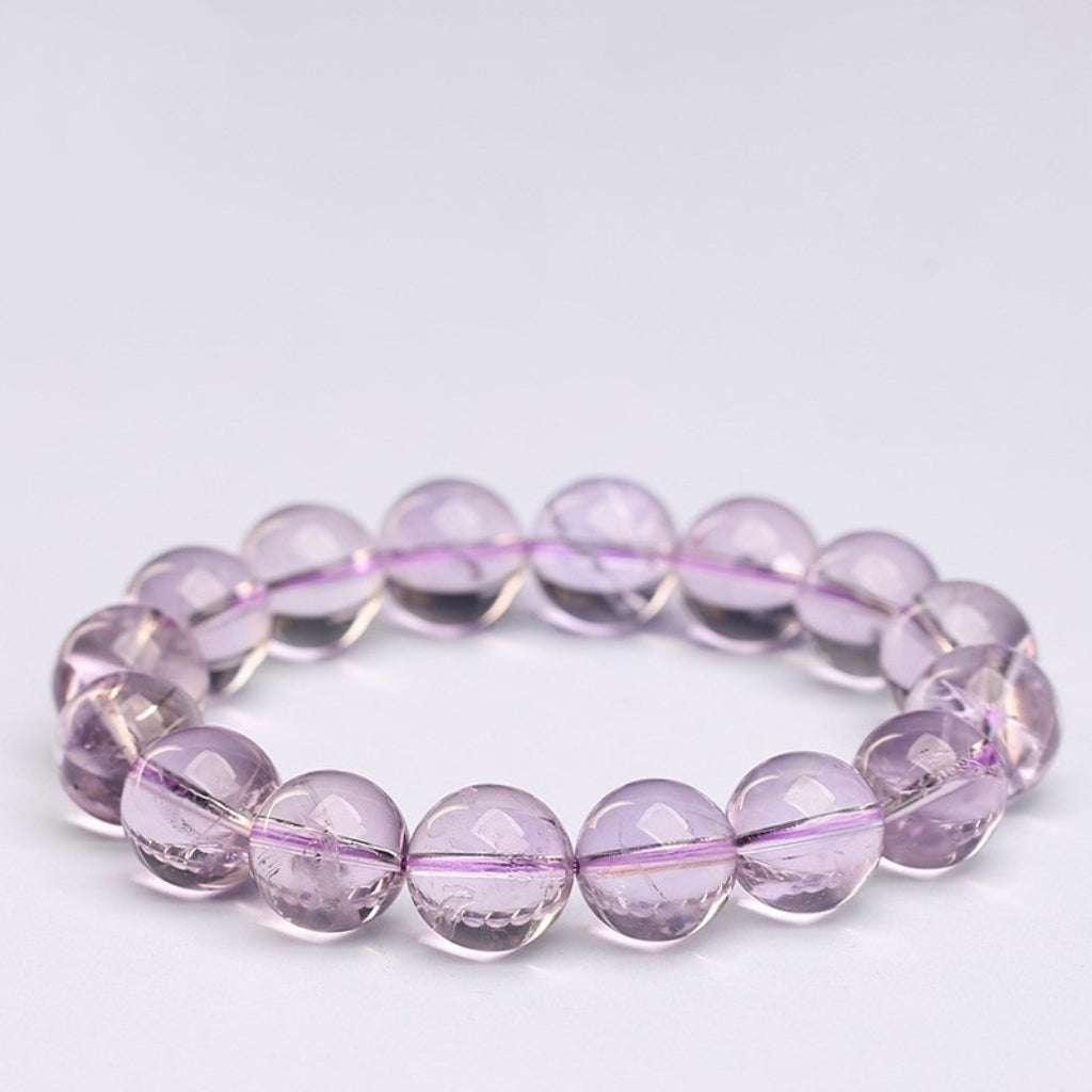 Letitdao Celestial Ice Bracelet Bolivian Amethyst for Intuitive Flow & Emotional Refinement Icy Crystal Jewelry