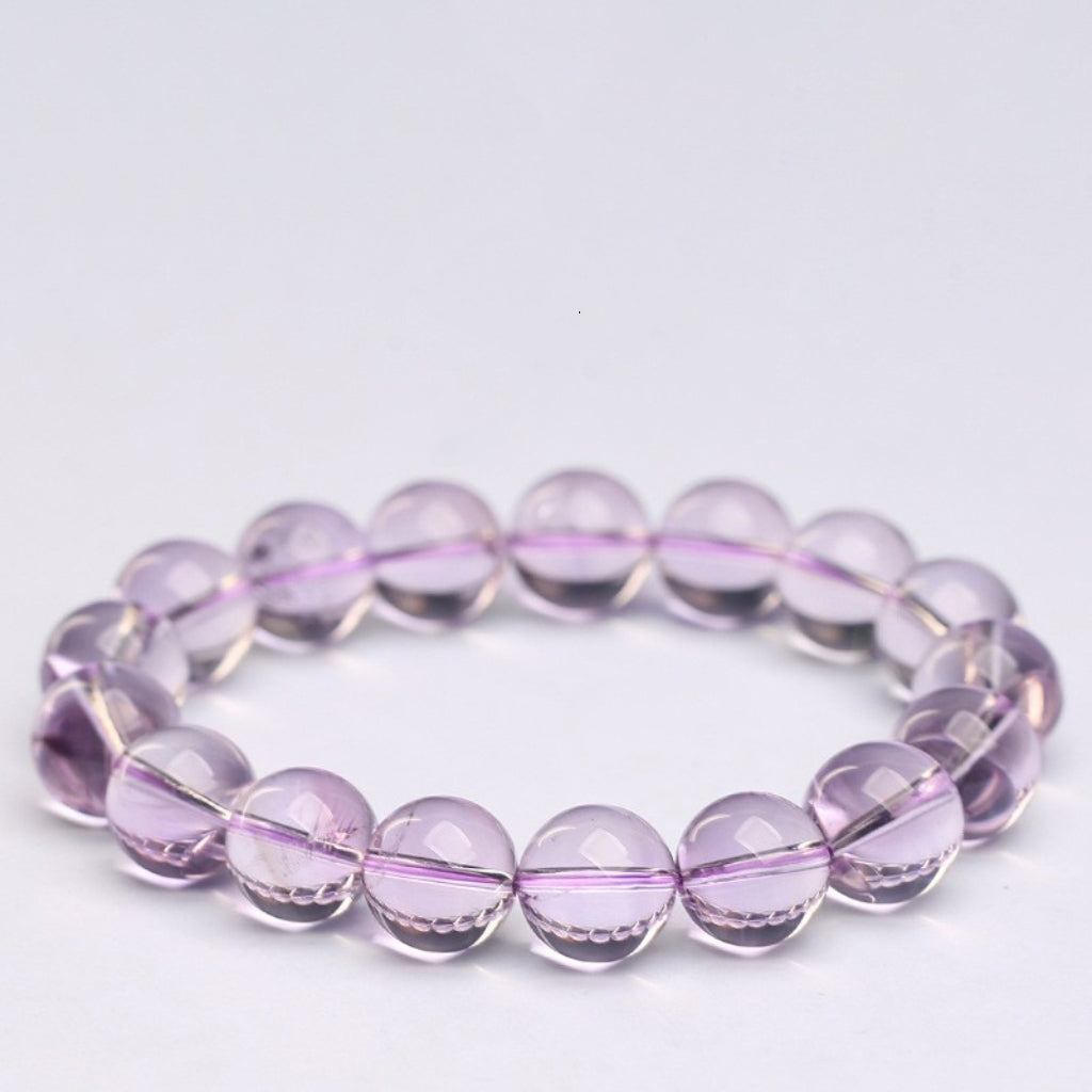 Letitdao Celestial Ice Bracelet Bolivian Amethyst for Intuitive Flow & Emotional Refinement Icy Crystal Jewelry