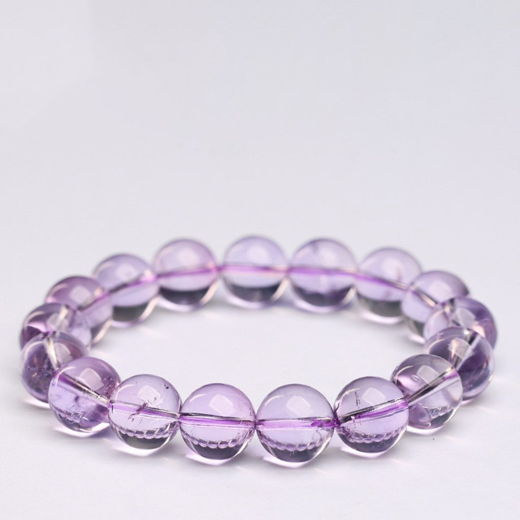 Letitdao Celestial Ice Bracelet Bolivian Amethyst for Intuitive Flow & Emotional Refinement Icy Crystal Jewelry