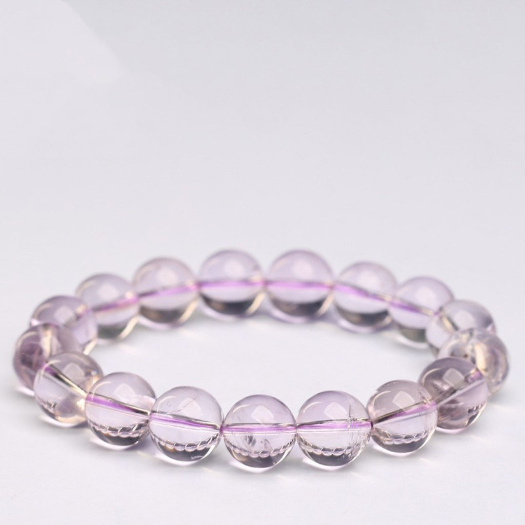 Letitdao Celestial Ice Bracelet Bolivian Amethyst for Intuitive Flow & Emotional Refinement Icy Crystal Jewelry