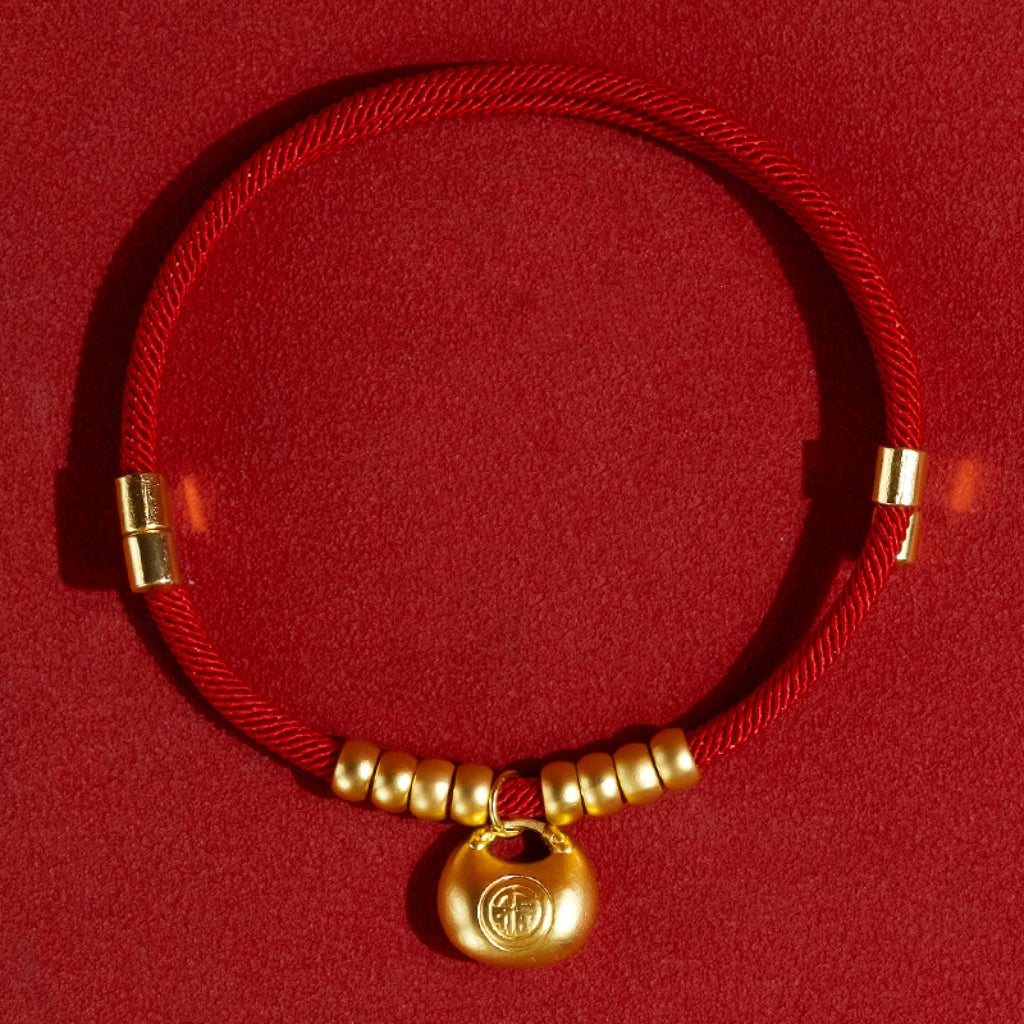 Letitdao New Year Vitality Pet Collar Adjustable Longevity Lock & Gold Beads for Safety Energy Festive Wellness Circle