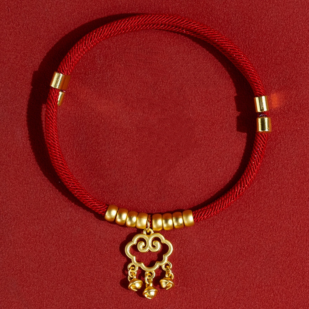 Letitdao New Year Vitality Pet Collar Adjustable Longevity Lock & Gold Beads for Safety Energy Festive Wellness Circle