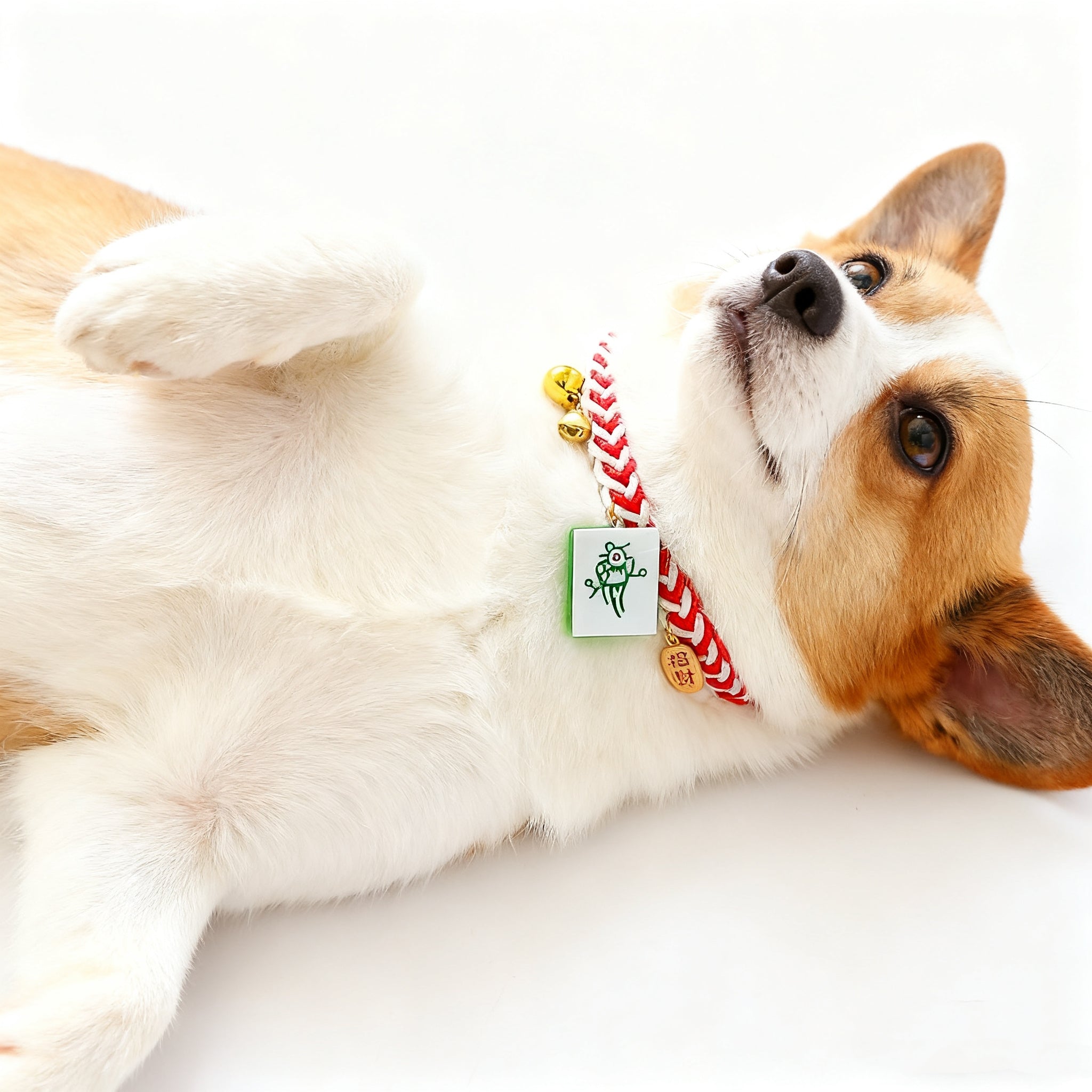 Letitdao Prosperity Tiles Pet Collar Adjustable Mahjong Charms For Wealth Frequency & Cute Design Silent Bell Harmony Band