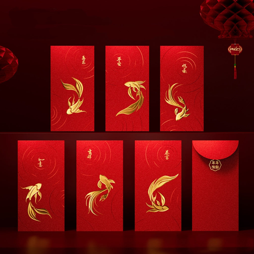 Letitdao 8PCS Christmas Year Of Horse Red Packet Original Design With Tactile Gold Foil Premium Lunar New Year Envelope