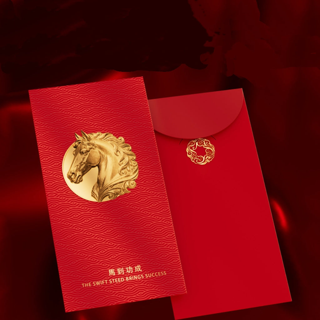 Letitdao Year Of Horse Red Packet Premium Gilded Design for Abundance & Blessings Luxury Fortune Envelope