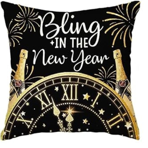 Letitdao New Year Cheer Pillow Covers Celebration Set for Sofa & Home Decor Festive Ambient System
