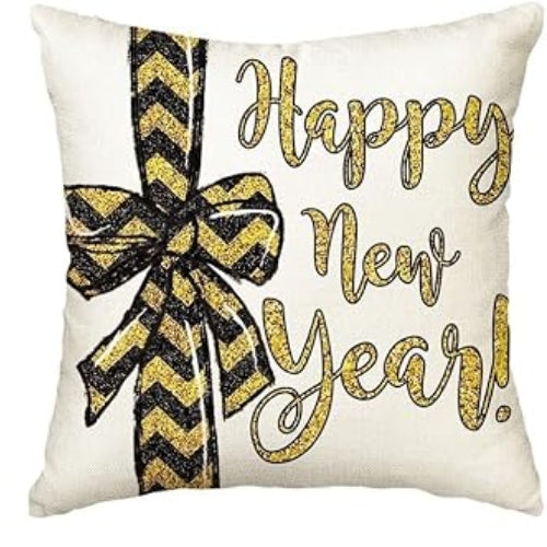 Letitdao New Year Cheer Pillow Covers Celebration Set for Sofa & Home Decor Festive Ambient System