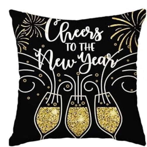 Letitdao New Year Cheer Pillow Covers Celebration Set for Sofa & Home Decor Festive Ambient System