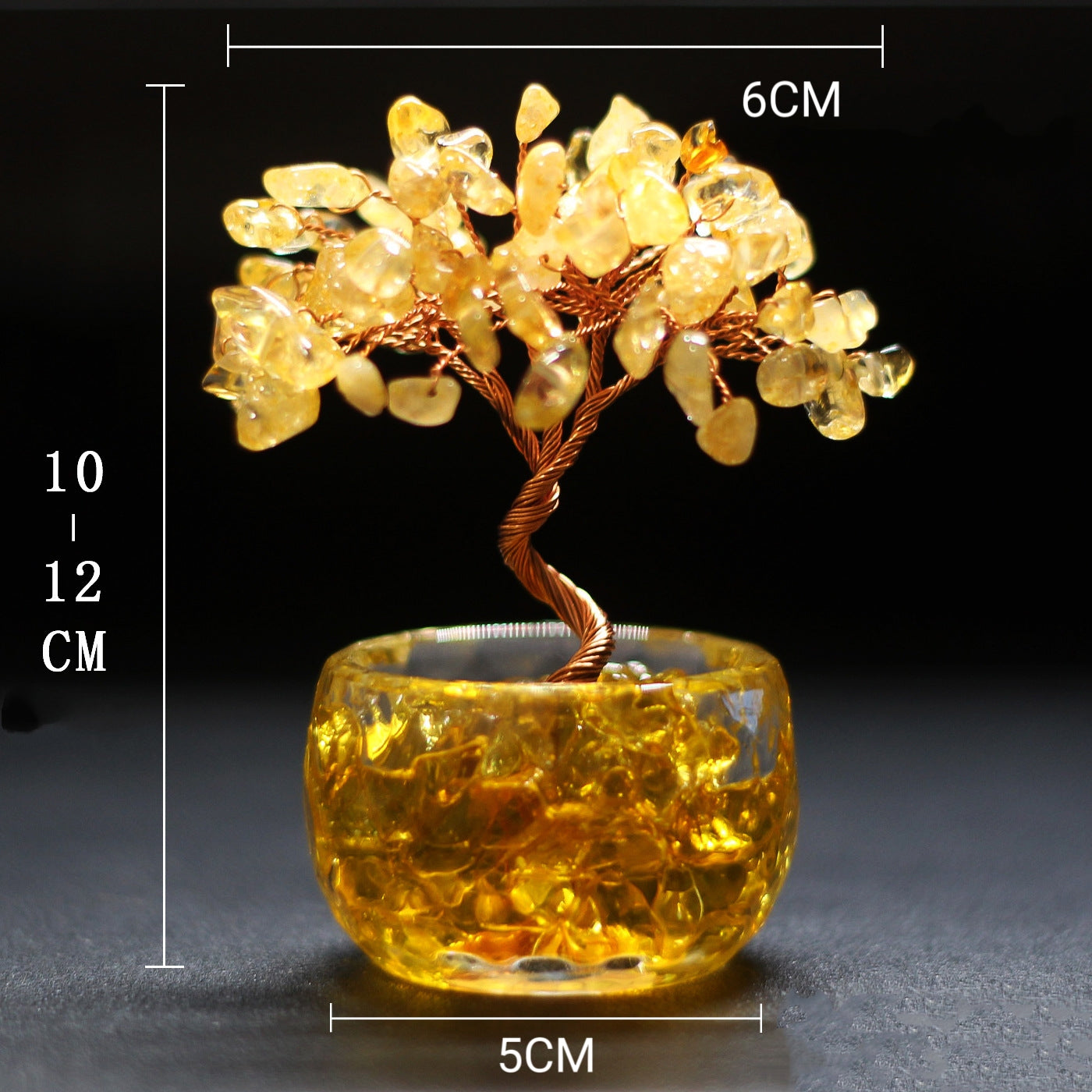 Letitdao Handcrafted Abundance Crystal Tree  Made with Natural Citrine – For Positive Energy & Good Fortune