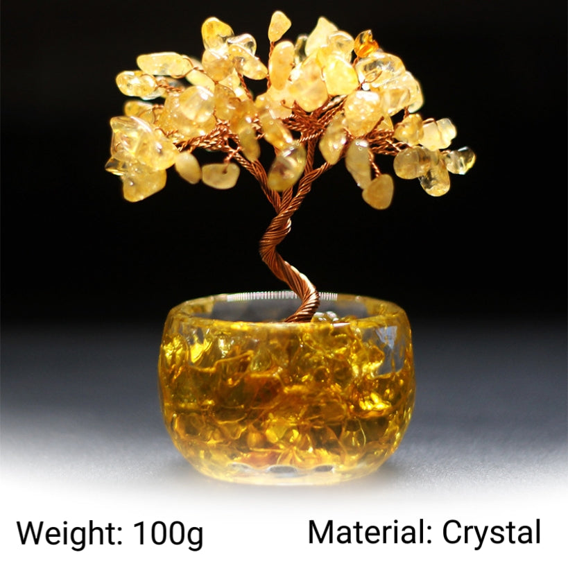 Letitdao Handcrafted Abundance Crystal Tree  Made with Natural Citrine – For Positive Energy & Good Fortune