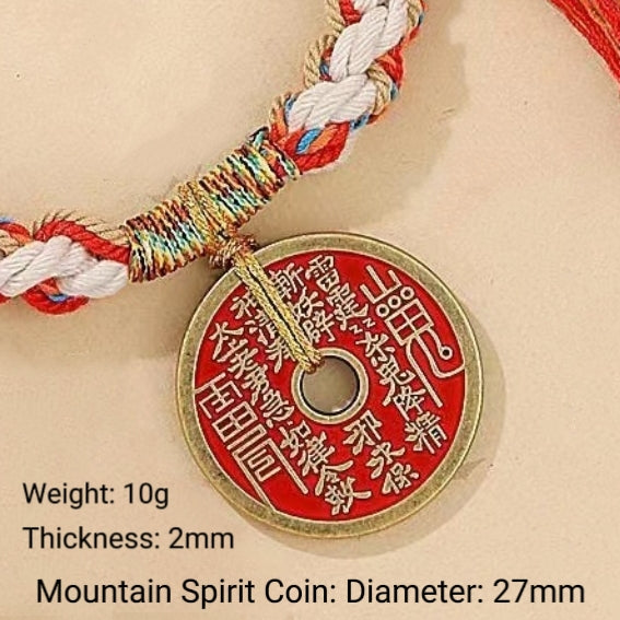 Letitdao Anxiety Relief & Positive Energy Bracelet  Vintage Coin & Red Thread Design for Good Luck