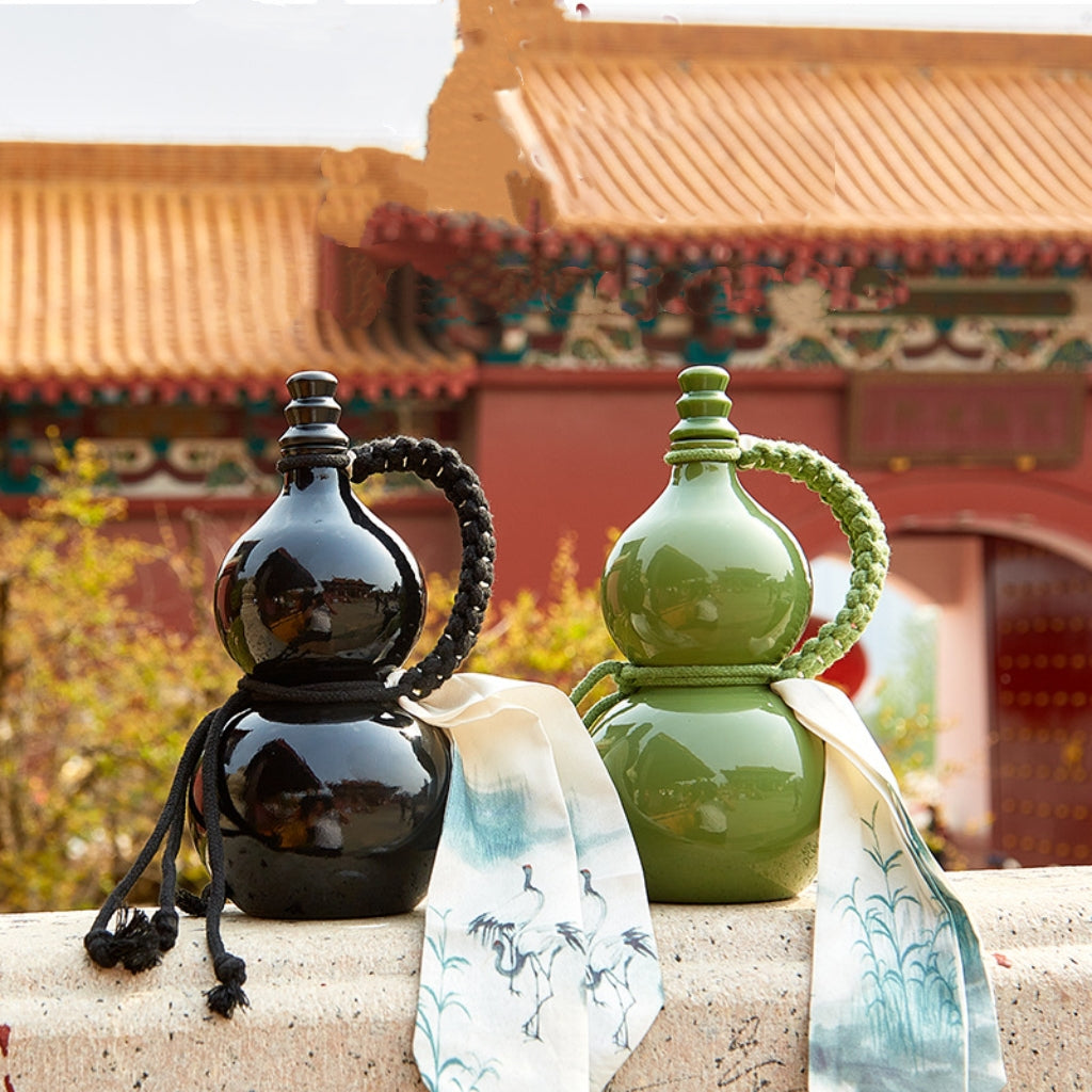 Letitdao The Perfect Gift for Outdoors & Gatherings Eye-Catching Vintage Glass Gourd Drink Dispenser