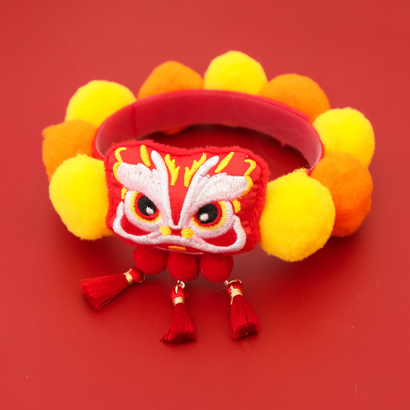 Letitdao 静谧暖冬舒适项圈 红色毛球流苏 保暖能量 & 新年喜悦 可调节节日饰带