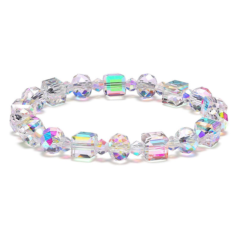 Letitdao Healing Light Bracelet Iridescent Crystal Beads for Active Meditation & Energetic Alignment