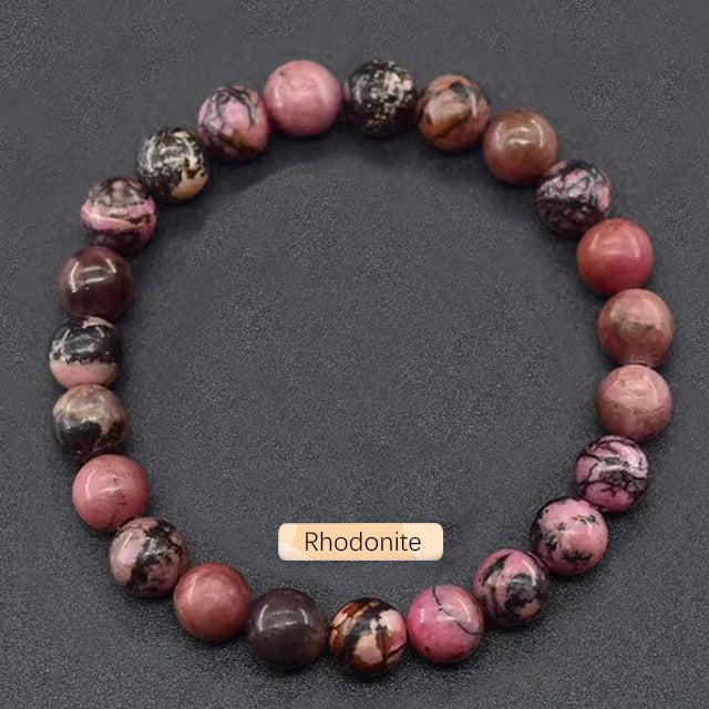 Letitdao Grounding Stone Bracelet Tiger's Eye & Garnet Bead Strand for Focus & Vitality Natural Energy Jewelry