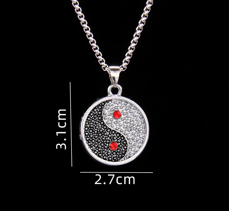 Sale Letitdao Yin-Yang Tai Chi Bagua Necklace Stainless Steel Pendant For Husband & Boyfriend
