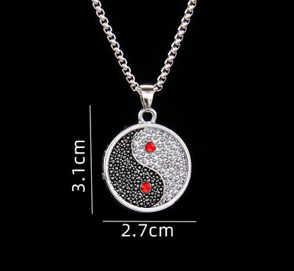 Sale Letitdao Yin-Yang Tai Chi Bagua Necklace Stainless Steel Pendant For Husband & Boyfriend