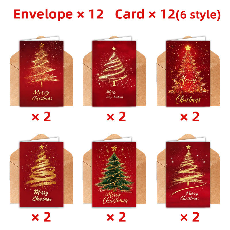 Letitdao Golden Christmas Tree Card Premium Design With Festive Resonance Luminous Holiday Art