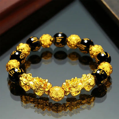 Letitdao Vintage Glow Modern Power The Unapologetic Brass Pi Xiu Bracelet for Bold Energy & Luck