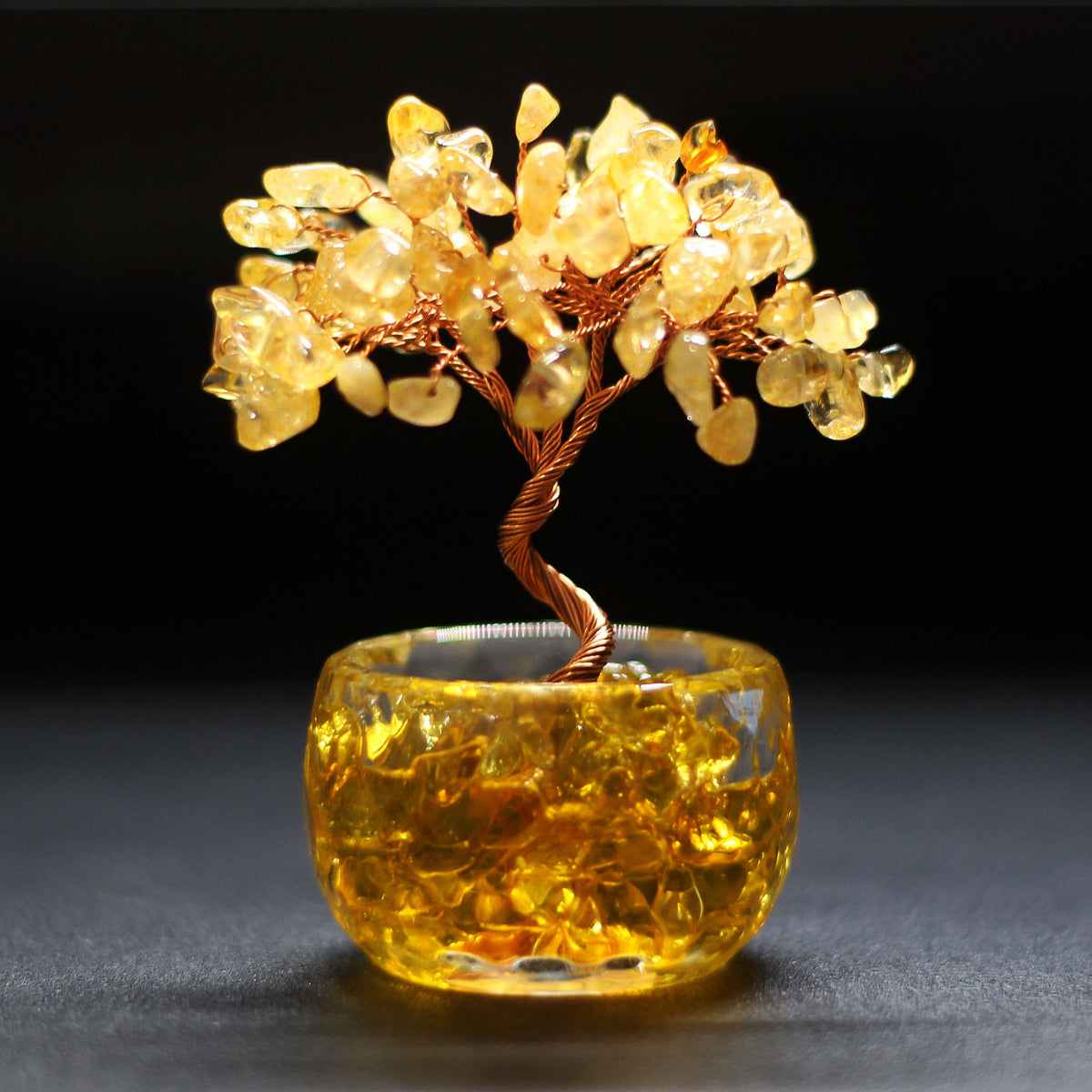 Letitdao Handcrafted Abundance Crystal Tree  Made with Natural Citrine – For Positive Energy & Good Fortune