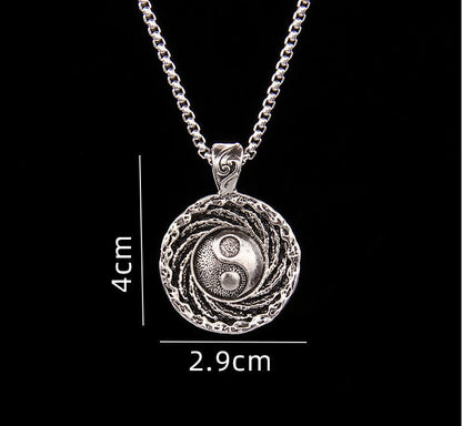 Sale Letitdao Yin-Yang Tai Chi Bagua Necklace Stainless Steel Pendant For Husband & Boyfriend