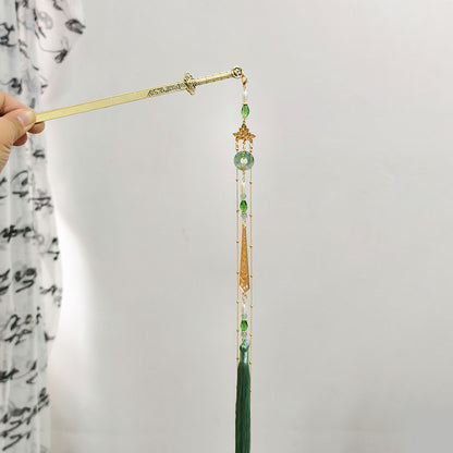 Sale Letitdao Spiritual Sword Hairpin Long Flowing Tassel for Energetic Protection & Mindful Focus Meditative Hanfu Accessory