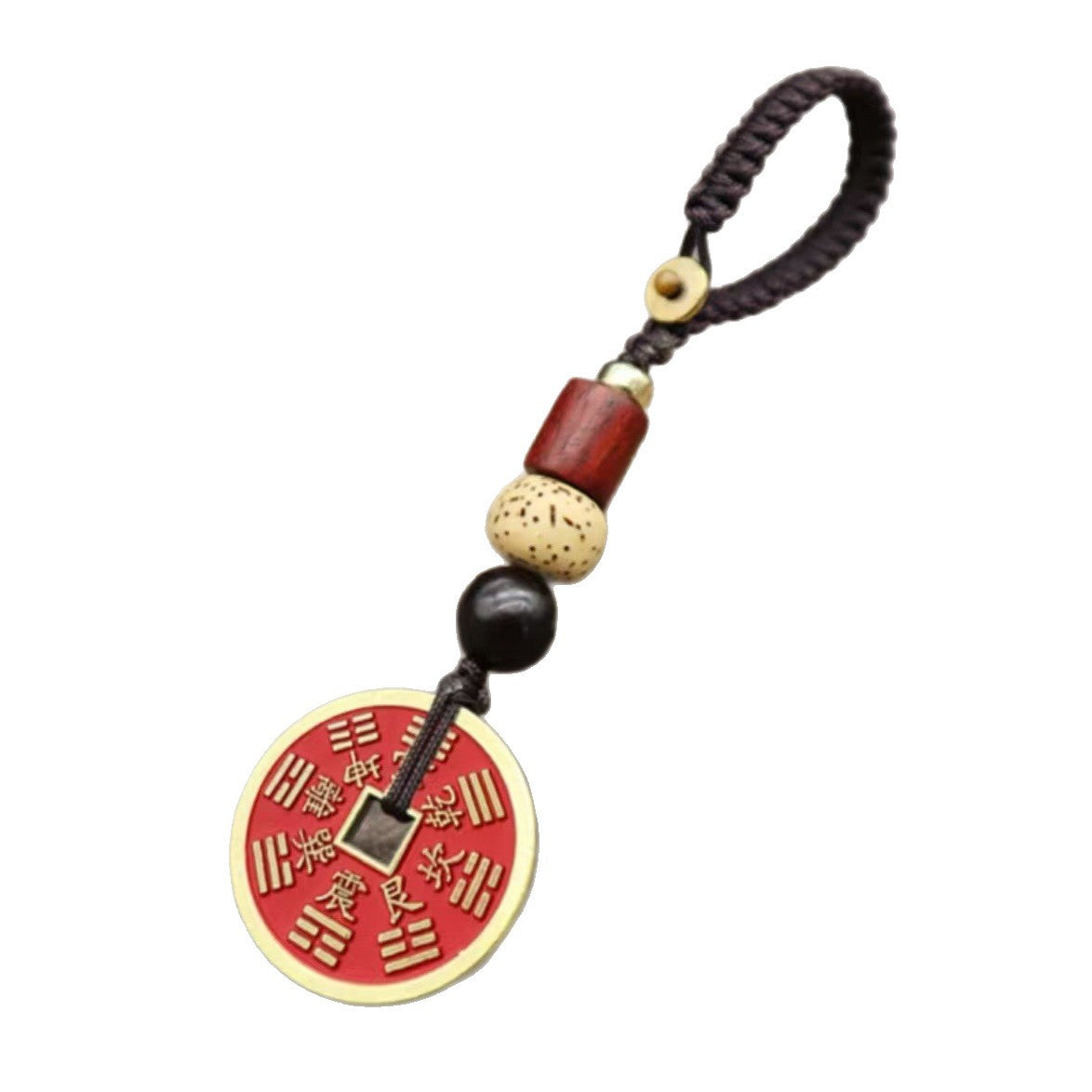 Letitdao Cool Keychain Upgrade with Ancient Coin Charm & Red Thread for Stylish Ride Protection