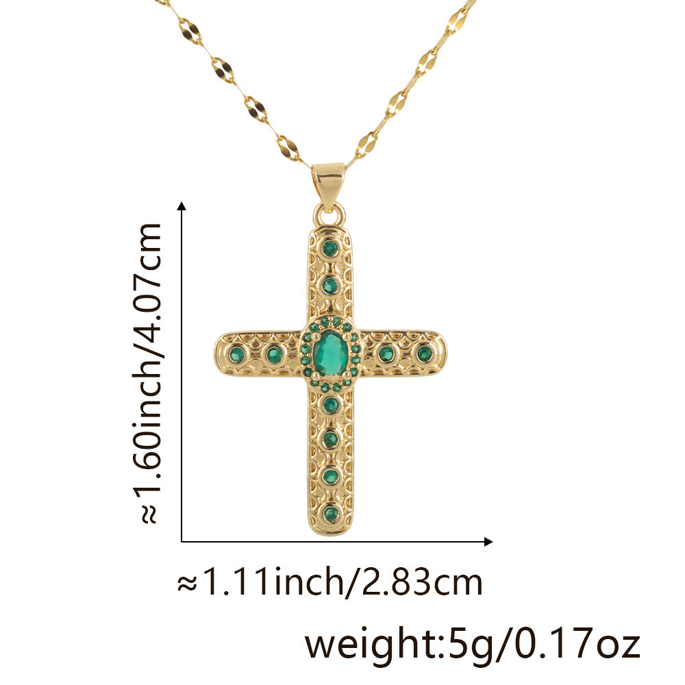 Letitdao Gold-plated Zirconia Multicolor Spectrum Pendant Necklace - Fashion Gradient Jewelry