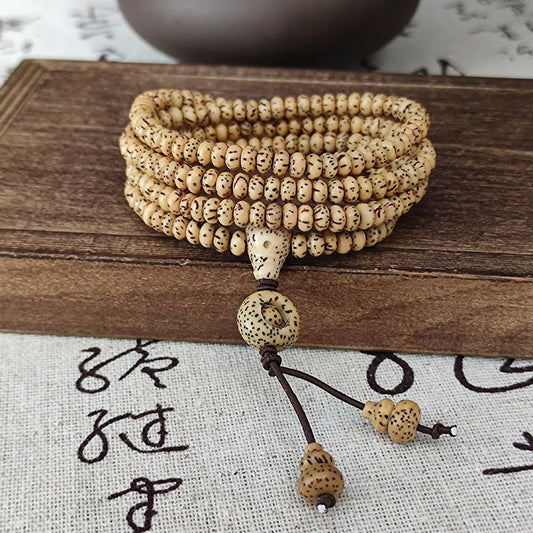 Letitdao Natural Star Moon Seed Bracelet Multi-Strand Meditation Jewelry Mindfulness Beads Necklace