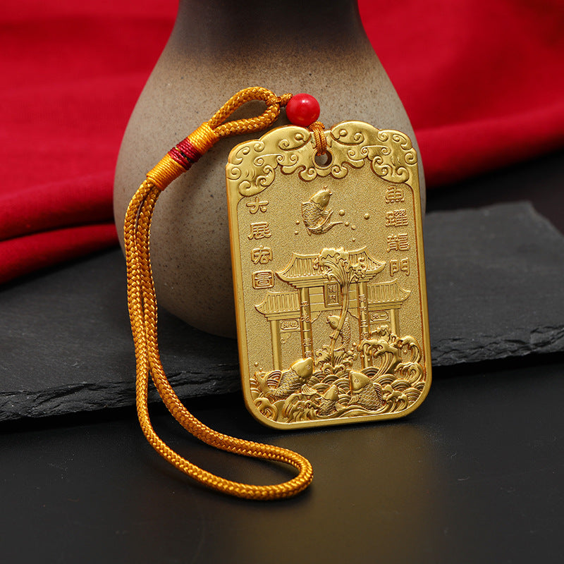 Letitdao Academic Success Talisman Chinese Style Alloy Token Pendant for Study Focus & Good Grades Car Interior Decor