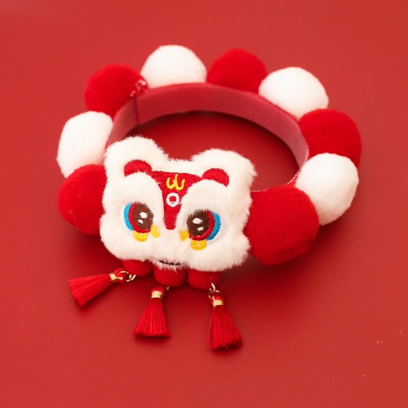 Letitdao Silent Winter Comfort Collar Red Pom & Fringe for Thermal Energy & New Year Joy Adjustable Festive Band