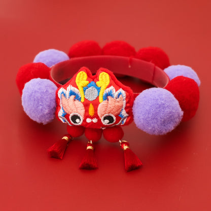 Letitdao 静谧暖冬舒适项圈 红色毛球流苏 保暖能量 & 新年喜悦 可调节节日饰带