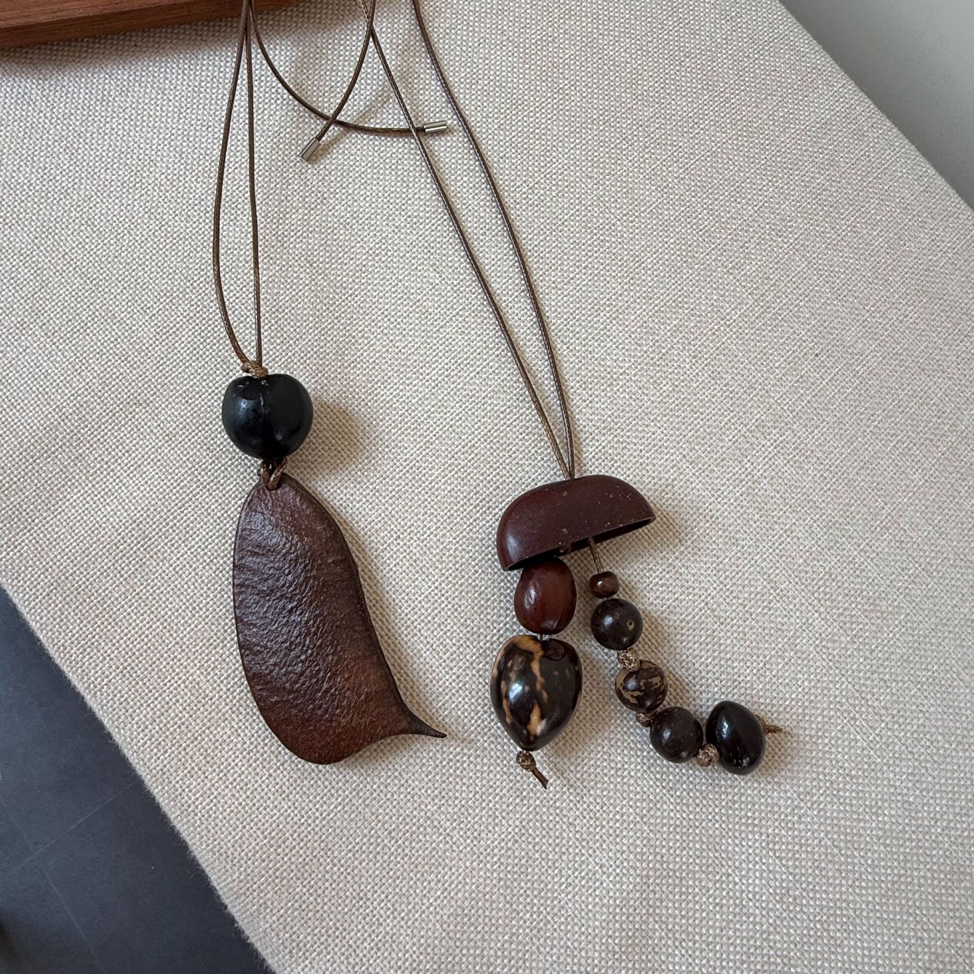 Letitdao Botanical Seed Necklace New Chinese Style Long Mala For Layering Literary Aesthetic Jewelry