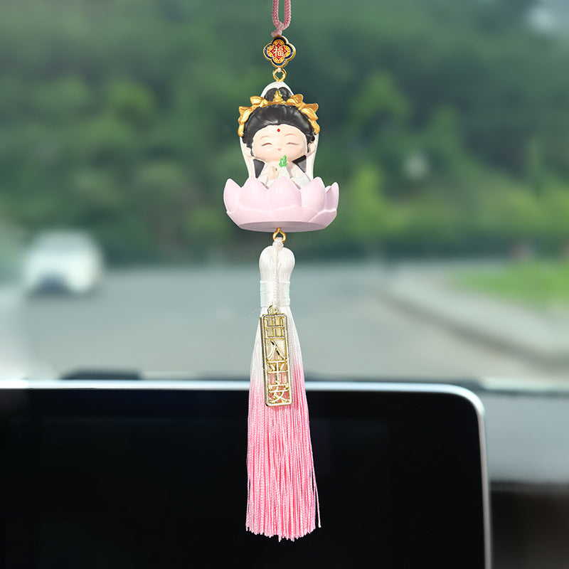 Letitdao Cute Smiley Face Car Hanging Ornament Cartoon Character Air Freshener for Car Interior Decor