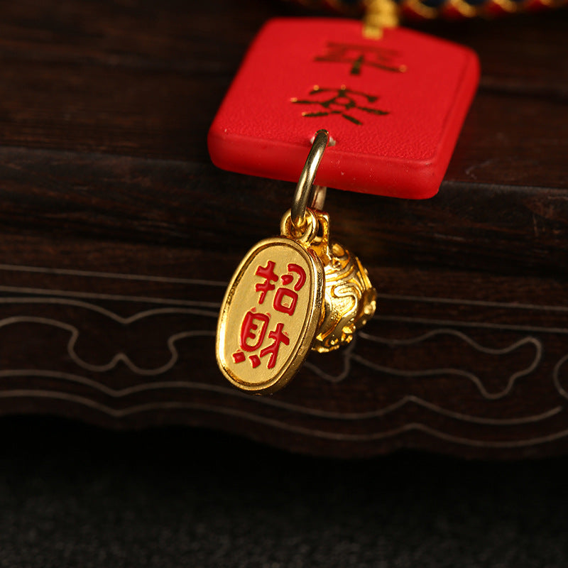 Letitdao Dragon Cloisonné Car Charm Handmade Copper Ornament For Luck & Safe Travel Antique Chinese Art Gift