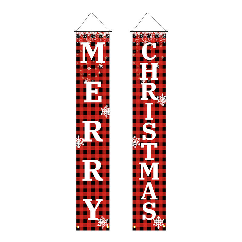 Letitdao Christmas Portal Decor Set Couplet Banners & Door Curtains for Party Background Yuletide Celebration System