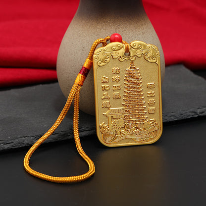 Letitdao Academic Success Talisman Chinese Style Alloy Token Pendant for Study Focus & Good Grades Car Interior Decor