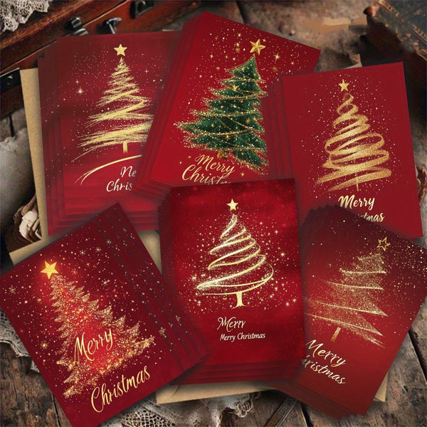 $9.9 Includes All Fees-Letitdao Golden Christmas Tree Card Premium Design With Festive Resonance Luminous Holiday Art