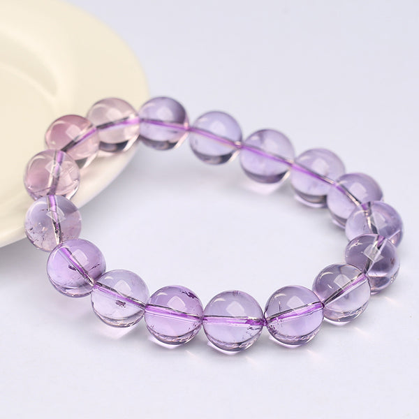 Letitdao Celestial Ice Bracelet Bolivian Amethyst for Intuitive Flow & Emotional Refinement Icy Crystal Jewelry