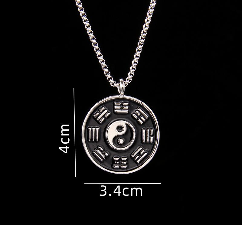 Sale Letitdao Yin-Yang Tai Chi Bagua Necklace Stainless Steel Pendant For Husband & Boyfriend