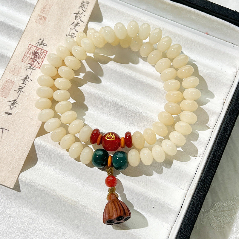 Letitdao Energy Balancing Bracelet Natural Bodhi Seed Mala With 5 Elements Healing Chakra Jewelry Necklace