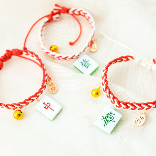 Letitdao Prosperity Tiles Pet Collar Adjustable Mahjong Charms For Wealth Frequency & Cute Design Silent Bell Harmony Band