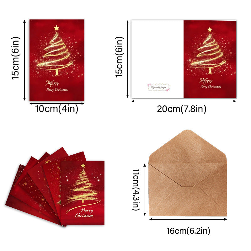 Letitdao Golden Christmas Tree Card Premium Design With Festive Resonance Luminous Holiday Art