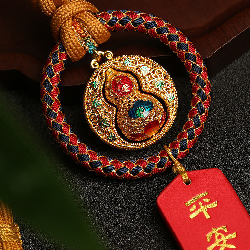 Letitdao Dragon Cloisonné Car Charm Handmade Copper Ornament For Luck & Safe Travel Antique Chinese Art Gift