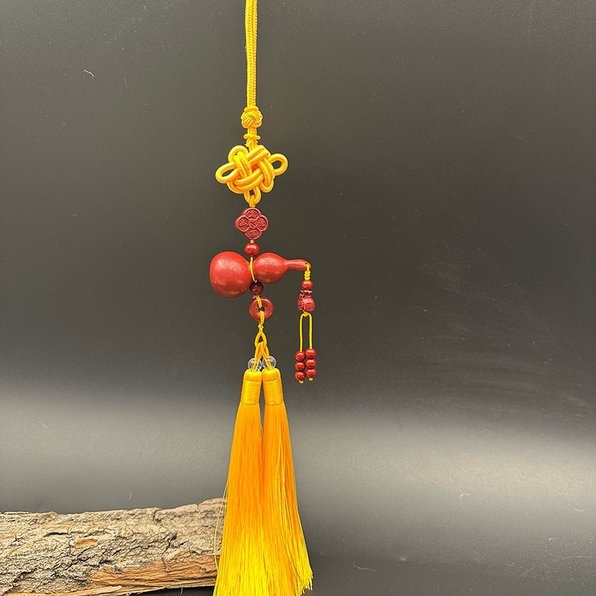 Letitdao Natural Cinnabar Gourd Car Charm Purple Cinnabar Pendant for Luck & Safe Travel Meaningful Protection Gift