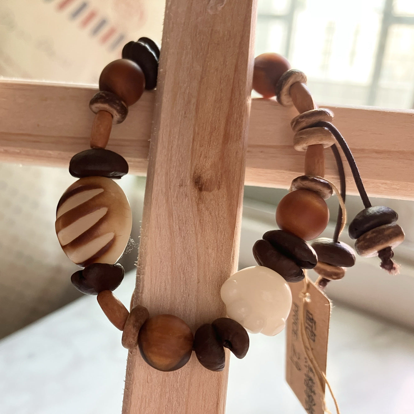 Letitdao Anxiety Relief Bracelet Bohemian Beaded Jewelry With Coffee & Bread & Bodhi Unique Gift for Best Friends