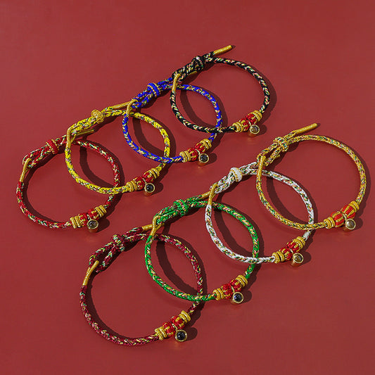 Letitdao Eight Guardian Gods Halo Bracelet Hand-Woven Zodiac Red Rope