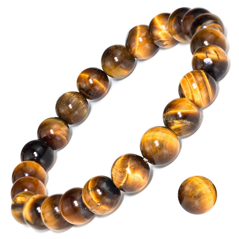 Letitdao Solar Energy in Every Bead Natural Tiger's Eye Stretch Bracelet for Clarity Focus & Motivation